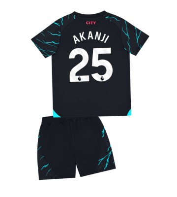 Manchester City Manuel Akanji #25 Tredjeställ Barn 2023-24 Kortärmad (+ Korta byxor)